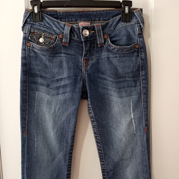True Religion High Rise Boot Cut Embellished Jeans Women's Size 26 - Picture 3 of 14
